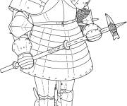 Coloriage Dessin anim&eacute; de Chevalier de moyen age