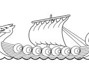 Coloriage Drakkar de vikings