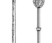 Coloriage &eacute;p&eacute;e et sceptre de moyen age