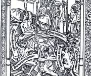 Coloriage Gravure de Moyen Age