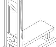 Coloriage Guillotine isom&eacute;trique
