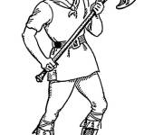 Coloriage Hache arme populaire de guerre de moyen age