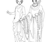 Coloriage Homme et femme du moyen age