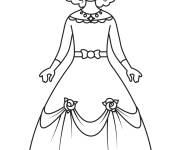 Coloriage Illustration d'une dame m&eacute;di&eacute;vale