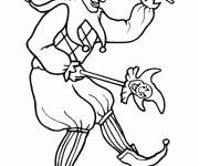 Coloriage et dessins gratuit Image d'un bouffon symbole du moyen age à imprimer