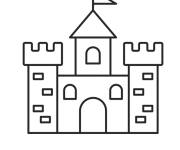 Coloriage et dessins gratuit Image du ch&acirc;teau de moyen age stylis&eacute; à imprimer