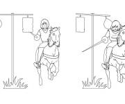 Coloriage L'entrainement du chevalier