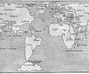 Coloriage La carte du monde au moyen age