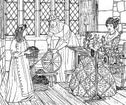 Coloriage La couture en moyen age