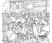Coloriage La f&ecirc;te du moyen age