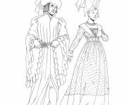 Coloriage La mode de moyen age