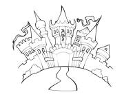 Coloriage Le ch&acirc;teau du Moyen &Acirc;ge