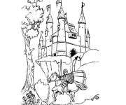 Coloriage Le Chevalier quitte le chateau