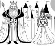 Coloriage Le roi et de la reine en image
