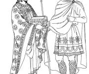 Coloriage Le roi offre un cadeau &agrave; la reine