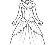 Coloriage Les habits d'une Dame m&eacute;di&eacute;vale