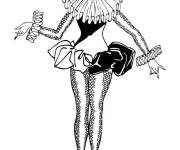 Coloriage Modele de Arlequin de moyen age
