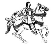 Coloriage Noble &agrave; cheval de moyen age