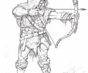 Coloriage &Ouml;tzi l'homme des glaces personnage du moyen age