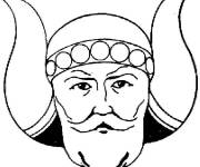 Coloriage Portrait d'un Viking
