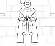 Coloriage Portrait de Chevalier m&eacute;di&eacute;vale