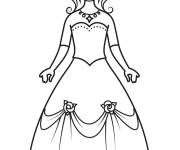 Coloriage Princesse en robe royale