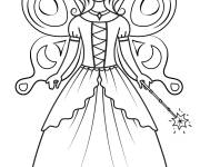 Coloriage Princesse f&eacute;e