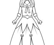 Coloriage Princesse kawaii
