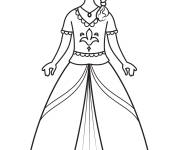 Coloriage Princesse m&eacute;di&eacute;vale