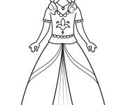 Coloriage Princesse m&eacute;di&eacute;vale rigolote