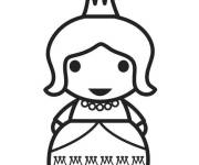 Coloriage Reine chibi de moyen age
