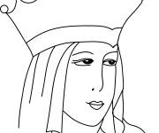 Coloriage Reine gauloise moyen age