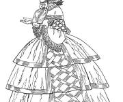 Coloriage Robe classique du moyen age