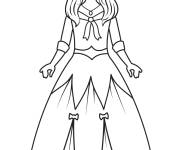 Coloriage Robe des femmes de moyen age