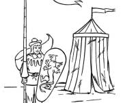 Coloriage Soldat devant la tente