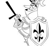 Coloriage Soldat m&eacute;di&eacute;val qui fait rire