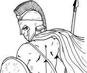 Coloriage Soldat spartan courageux