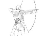 Coloriage Soldat tireur &agrave; l'arc