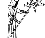 Coloriage Sorcier du moyen age pour enfants