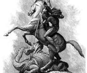 Coloriage St-Georges et le dragon