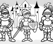 Coloriage Trois chevaliers pour enfants