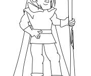 Coloriage Un chasseur du moyen age