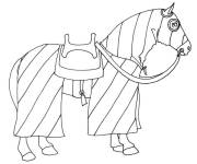 Coloriage Un cheval du moyen age