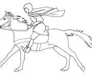Coloriage Un chevalier au galop