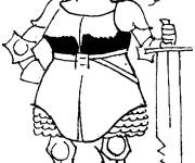 Coloriage et dessins gratuit Un chevalier cp à imprimer