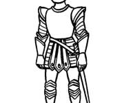 Coloriage Un chevalier debout pour cmp