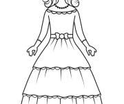 Coloriage Une dame en robe de moyen age