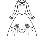Coloriage Une femme m&eacute;di&eacute;vale en noir et blanc