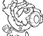 Coloriage viking dr&ocirc;le avec une &eacute;p&eacute;e