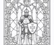 Coloriage Vitrail du Moyen &Acirc;ge
